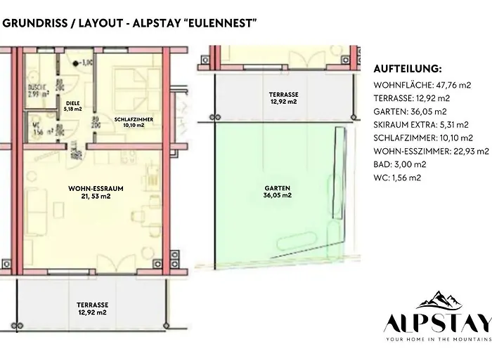 Alpstay Eulennest - Modern Garden Apartment Bad Kleinkirchheim